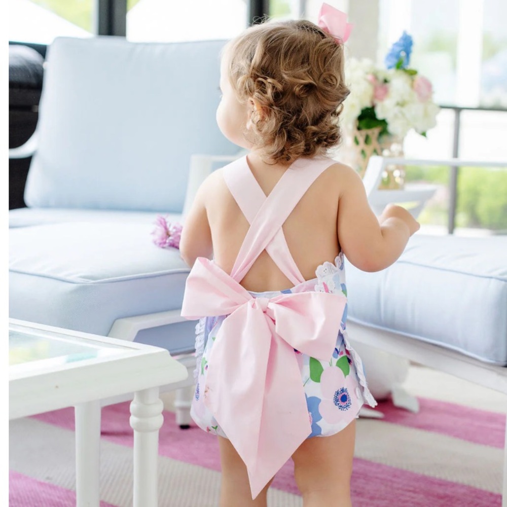 Rare Beaufort Bonnet Sisi Sunsuit - Palm Springs Peony Palm Beach Pink 18-24 mo